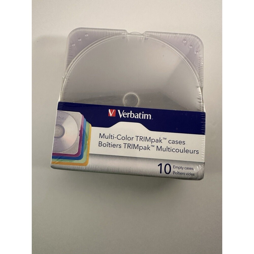 Verbatim TRIMpak Multi-Color CD/DVD Storage Cases 10 Pack New Sealed